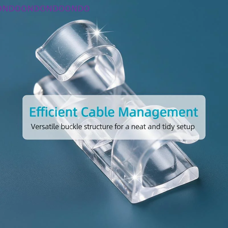 20 Pcs Clear Self Adhesive Cable Clips Strong Adhesion Tool Free Install for Student Dorm Desk Phone Charger Cable Management