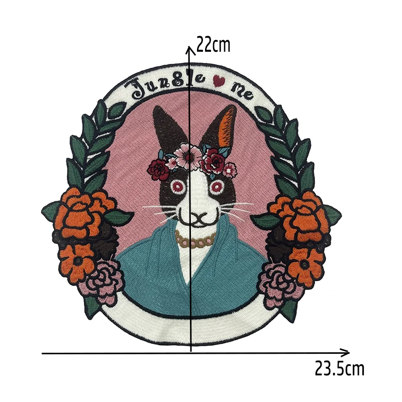 Cartoon Fashion Cat Rabbit Embroidered Patches For DIY Clothing T Shirt Sew On Accessories Applique,Animal Badge