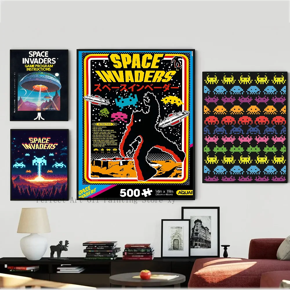 الكلاسيكية لعبة الرماية S-الفضاء الغزاة المشارك ملصق الفن طباعة بار أثاث غرفة المعيشة ديكور #6