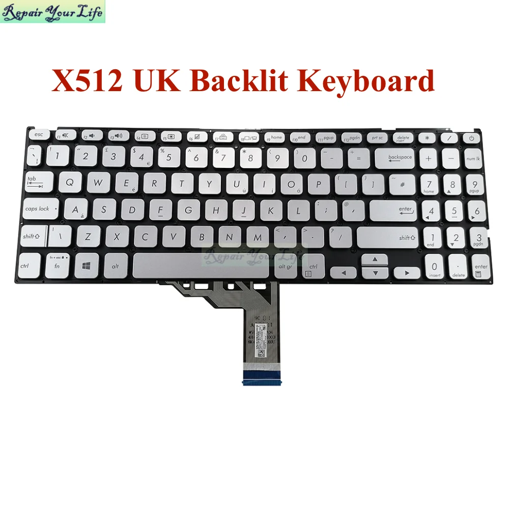 New X512 UK Backlit Keyboard for Asus VivoBook X512FA X512FB X512FJ X512FL X512FAG X512FAY X512FBC 0knb0-5624uk00 0kn1-771uk23