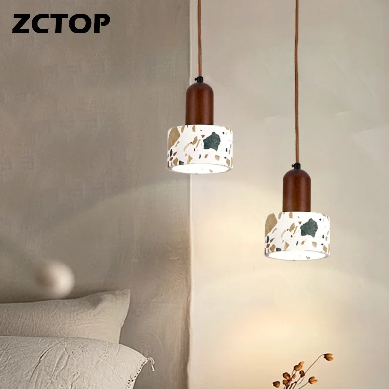 

Wabi Sabi Yellow Marble Pendant Lamp Japanese LED Droplight Travertine Bedside Light Restaurant Corridor Decoration Hanging Lamp