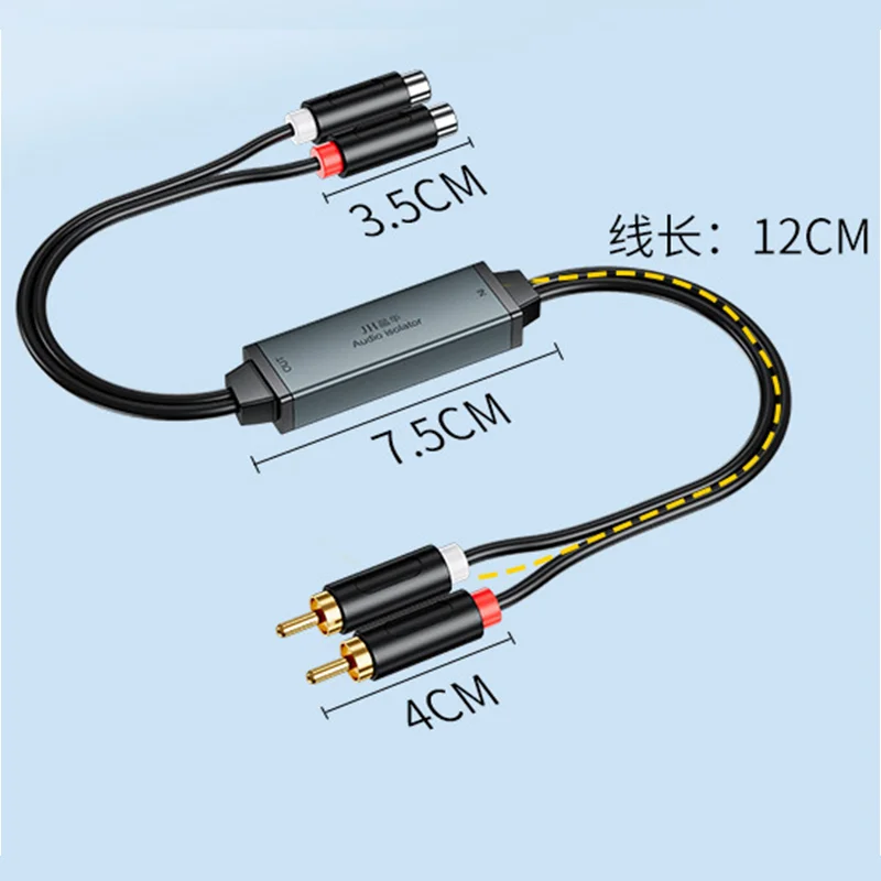 JavicTech RCA Audio Isolator Common Ground Noise Filter 3.5mm Anti-interference Noise Canceller for Car Audio Home Stereo