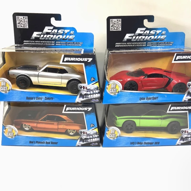 JADA Series Alloy 1/32 Fast 8 Camaro/Lykan/Challenger SRT8/Plymouth/BEL AIR Car Model Classics Souvenir Gift Static Display