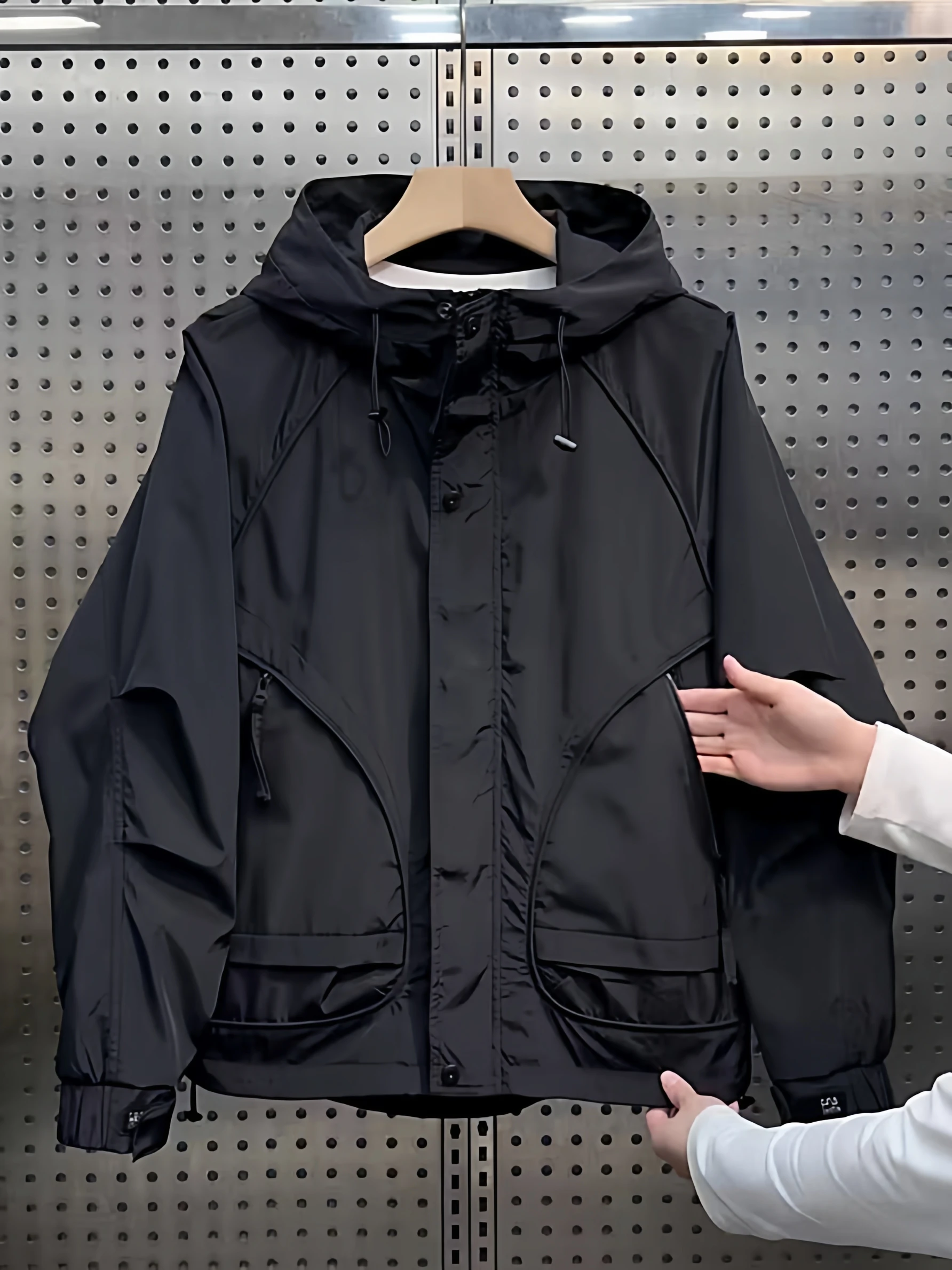 

Thiened Cotton Jaet Men's Outdoor Windproof Casual Hooded Workwear Coat Autumn Winter New Sle Polyester Fiber Fill