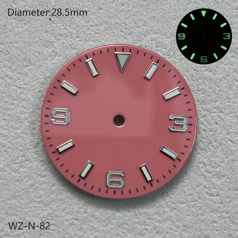 28.5 مللي متر NH35 قرص متدرج أزرق أخضر أرجواني لؤلؤي لـ NH35 ملحقات ساعة الحركة الأوتوماتيكية يمكن تخصيص الشعار
