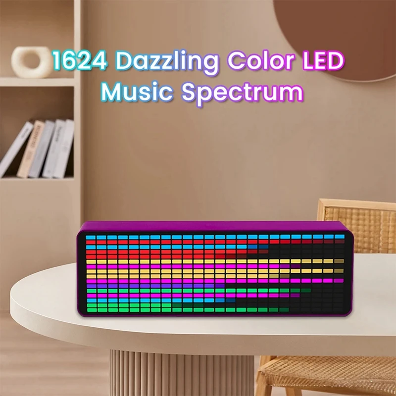 GTBL LED Music Spectrum Display RGB Light Colorful Spectrum Pickup Atmosphere Lamp Voice Control Level Indicator