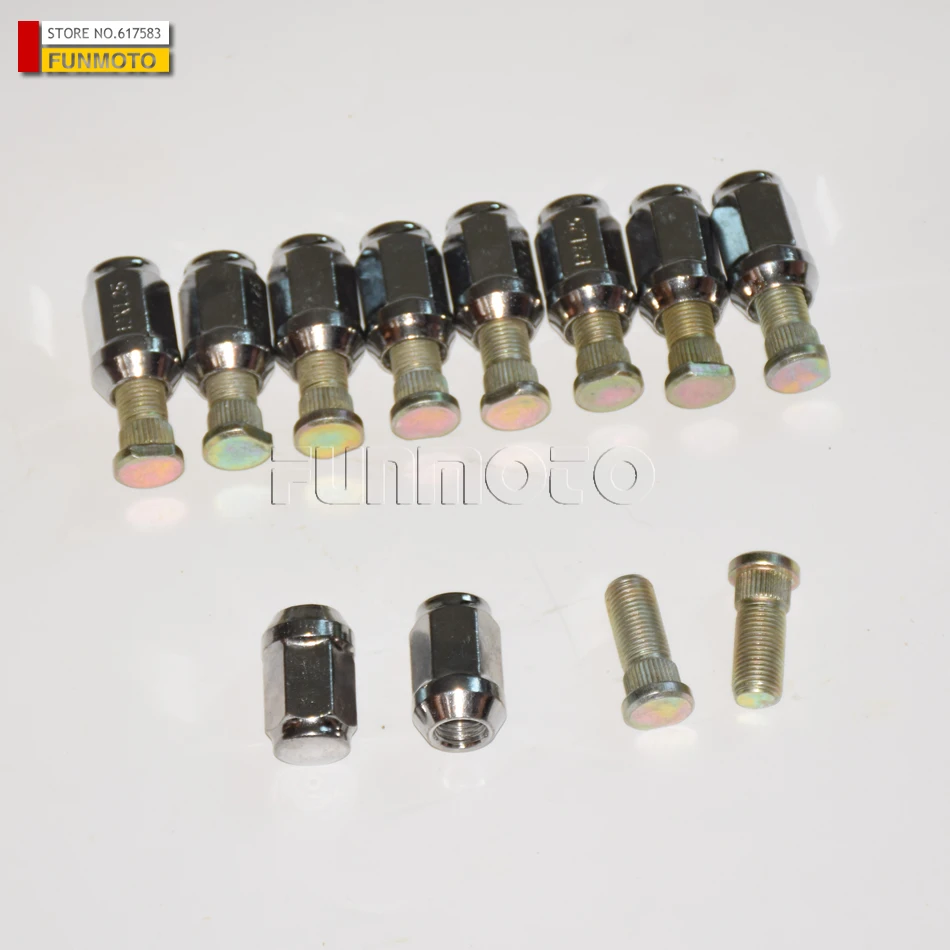10pcs  bolts and nuts suit for wheel hub of  JOYNER SAND VIPER 1100 BUGGY/ KINROAD 1100 BUGGY/KINROAD 650 BUGGY/250BUGGY