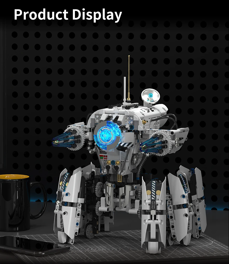 Technical Programming Hexapod Robot Science Fiction War Machine Building Blocks City Remote Control Robots MOC Bricks Toys Gift