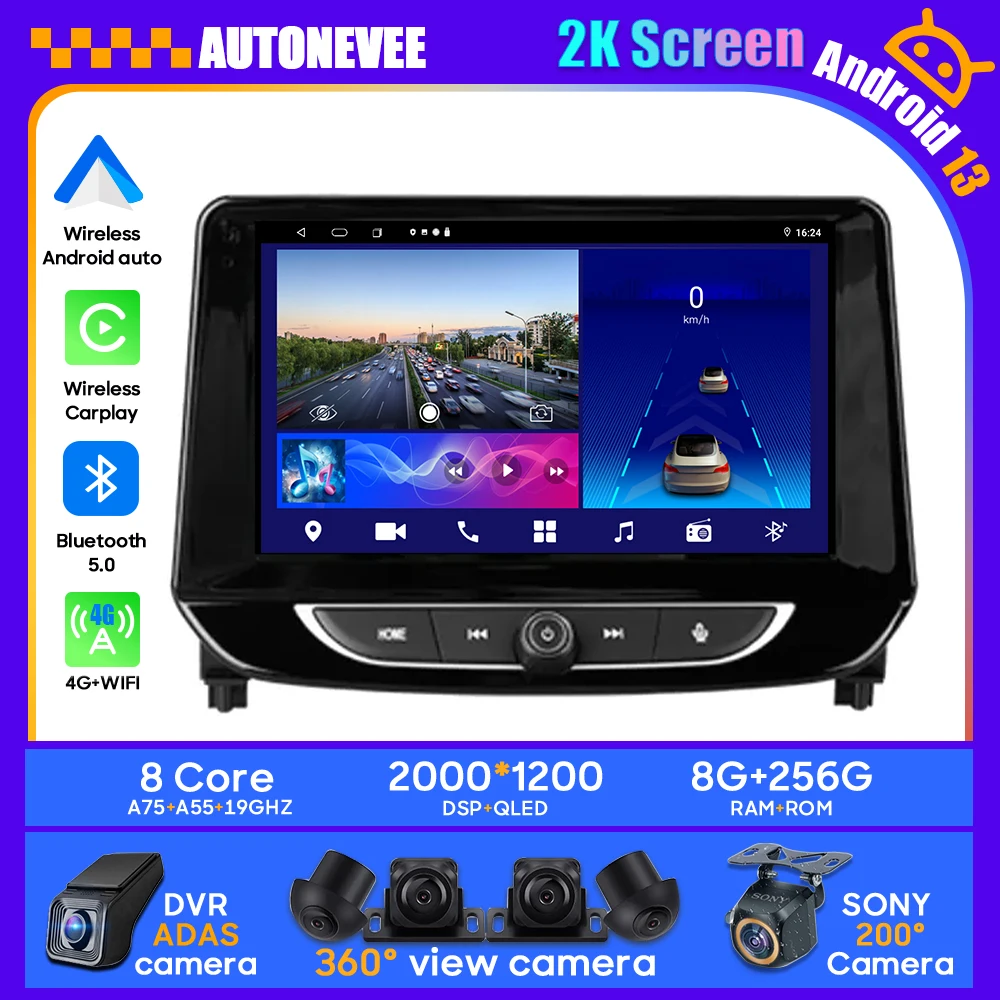 Android 13 For Chevrolet Tracker 4 2019-2022 Car 4G Radio Multimedia Player Navigation Auto Head Unit DashCam HDR Stereo GPS