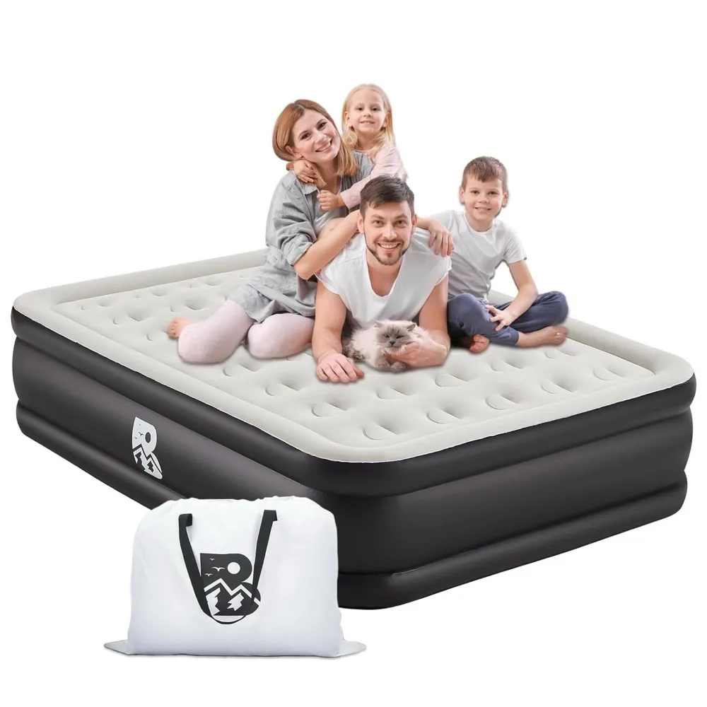 

20" Queen Size Air Mattress with Built-in Pump - 2-Minute Setup, No Odd Smell