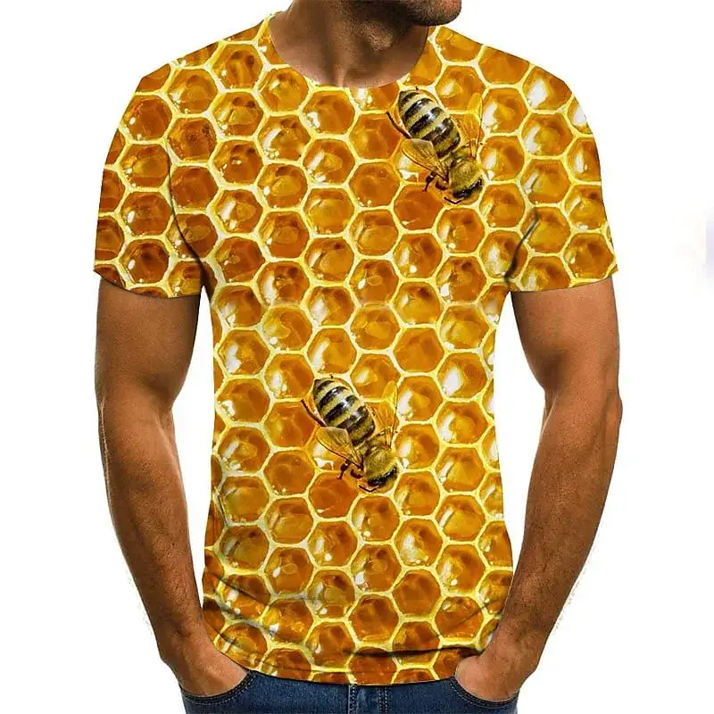 Men\'s T-Shirt 3D Print Tee Funny Bee Summer Short Sleeve T-Shirt Male Casual Unisex Oversized T Shirt Harajuku O-Neck Tops 2022