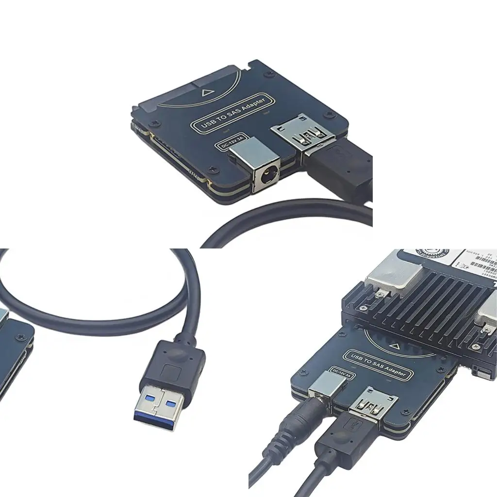 4XFC USB Power SASDrive Cable Delivers 5Gbps Transfer Rate For SASStorage Devices Requires 12V/3A External Power