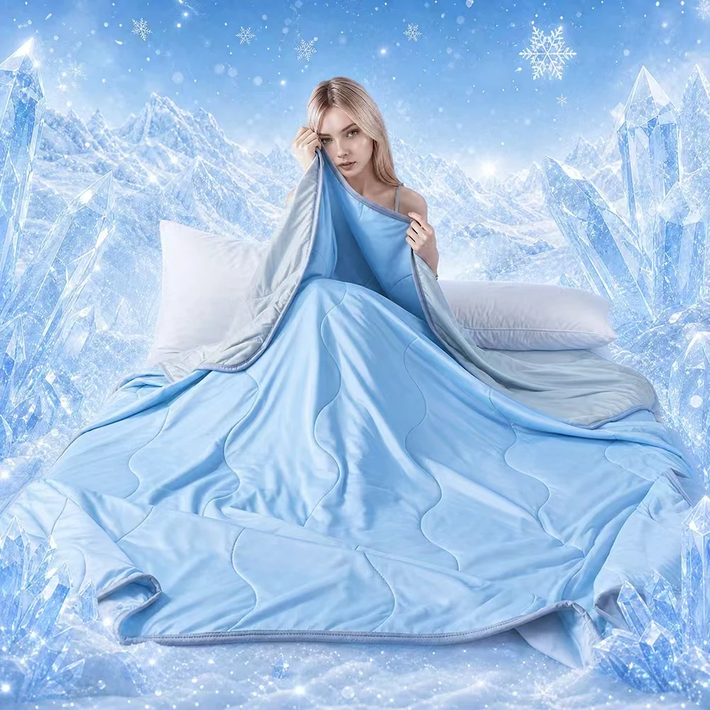 1PCS Double-Sided Ultra-Soft Cooling Summer Quilt Bed Blanket | Large Cooling Air-Conditioning Blanket for Hot Sleepers | Machine Washable Dual-Use Summer Cooling Quilt | Dormitory Office Nap Blanket Sofa Throw | Practical Summer Gift for Boyfriend