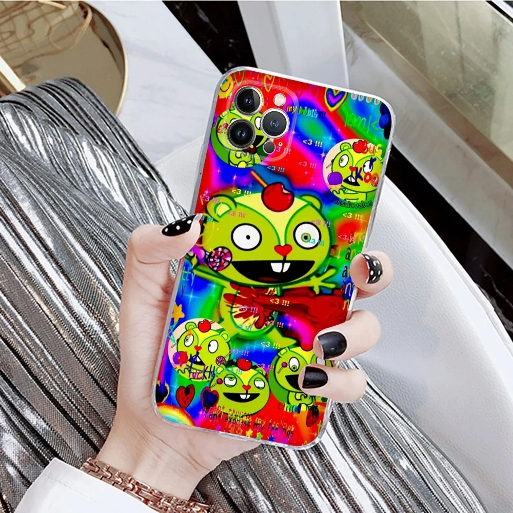 Happy Tree Friends Phone Case For iPhone 13 14 Pro Max XS XR 12 11 Pro 13 Mini 6 7 8 Plus Clear Back Cover Capa