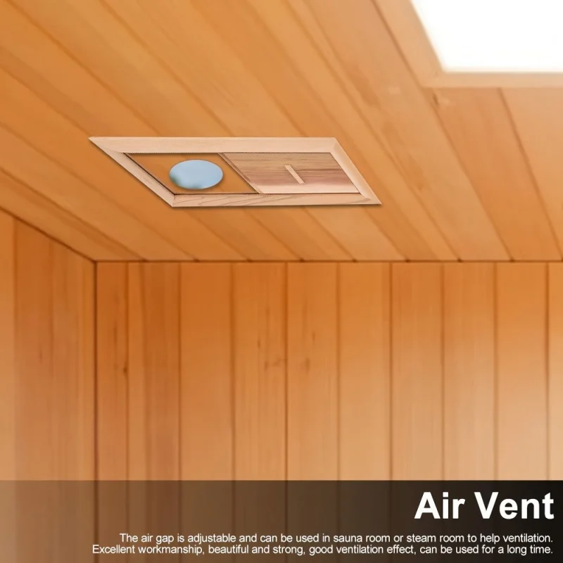 2pcs Sauna Ventilation Kit - Heat/Moisture Resistant Exhaust & Inlet Vents w/ Wooden Frame, Enhanced Airflow for Sauna Rooms