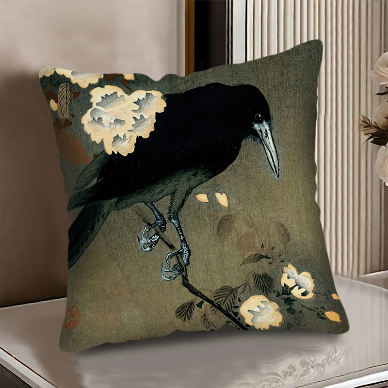 Vibrant 2D Printed Pillow Covers with Stunning Floral and Bird Designs Sofa seat mattress cover,home decoration