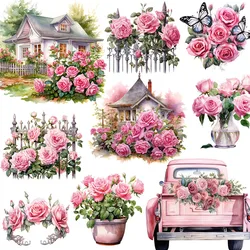 Autocollants roses pour scrapbooking et travaux manuels, stickers décoratifs pour livres, jouets pour enfants, papeterie DIY