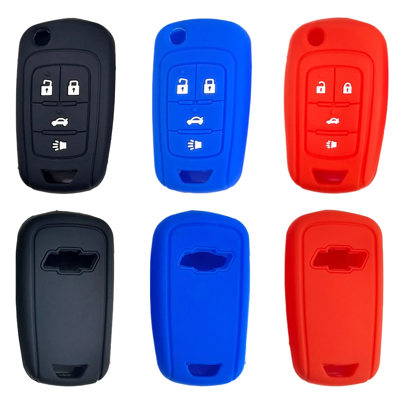 

Suitable for 4-key Chevrolet Sail folding silicone key case Cruze LeFeng RV car key case hollow style key cover keychain