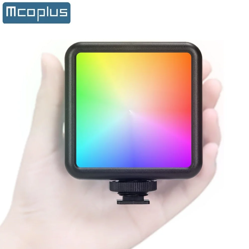 Mcoplus Mini RGB Video Lights Dimmable Photography Camera Light 2000mAh Battery CRI95+ for Vlogging, Photography, Video Conferen