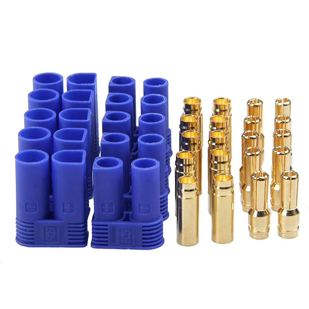 10PCS EC5 Connector 5.0mm Bullet Banana plug Connector Female Male 5mm Bullet Gold Connector for RC ESC Motor Lipo Battery