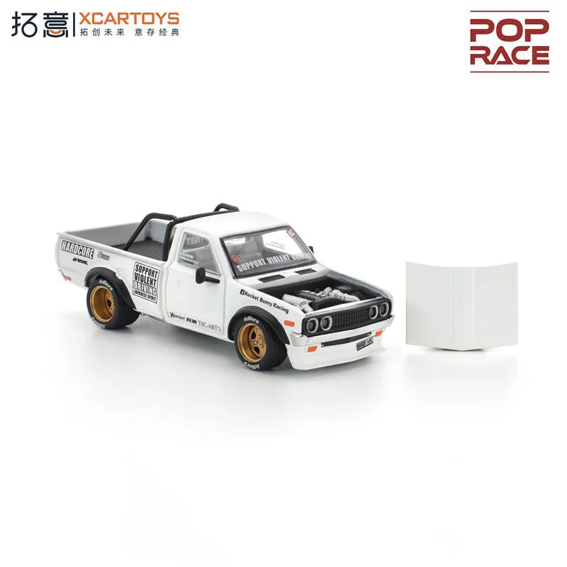 

Xcartoys x Pop Race 1:64 PANDEM DATSUN 620 PickUP Truck White Diecast Model Car