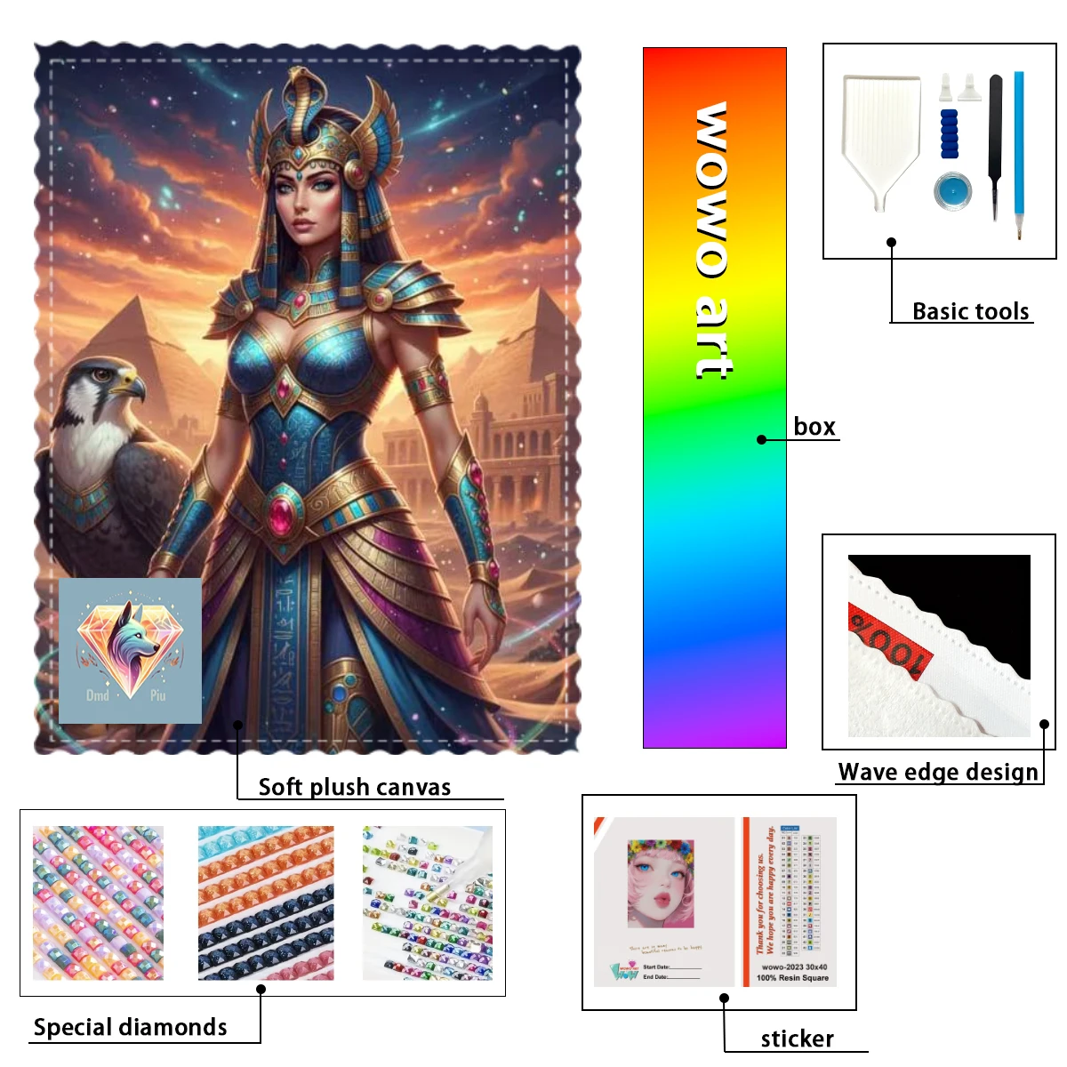 

【Piu Diamond Art】Guerrera egipcia 100% resin FD+ab+cr Diamond Stamping Kit Perfect Masterpiece worth Buying