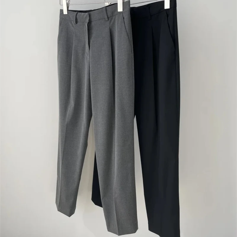 Wool Suit Pants Women High-end Slim Fit High-waisted Straight-leg Casual All-match Cigarette Pants