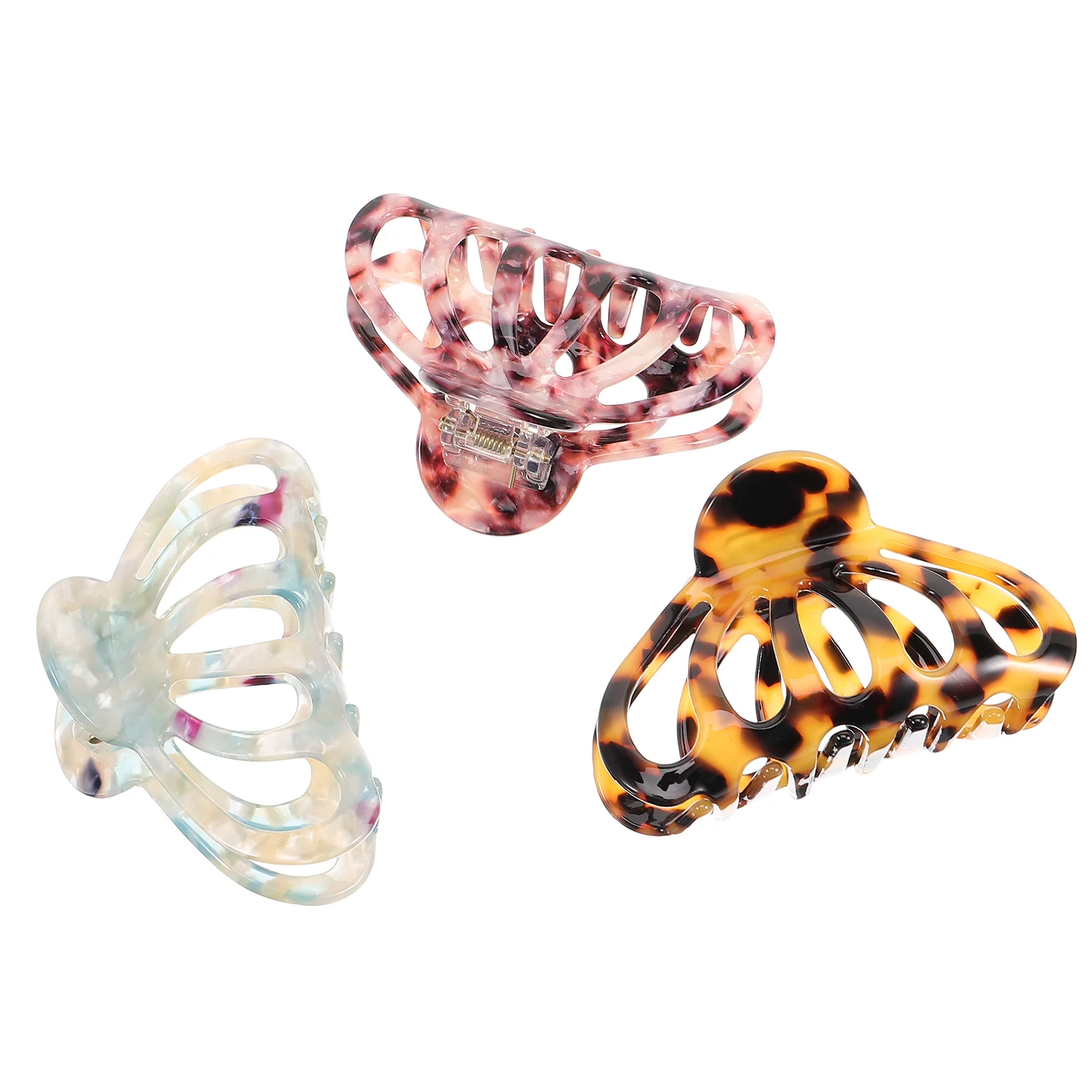 3 Pcs Acetate Sheet Gripper Hair Clips for Thin Women Barrettes Claw Large Girl