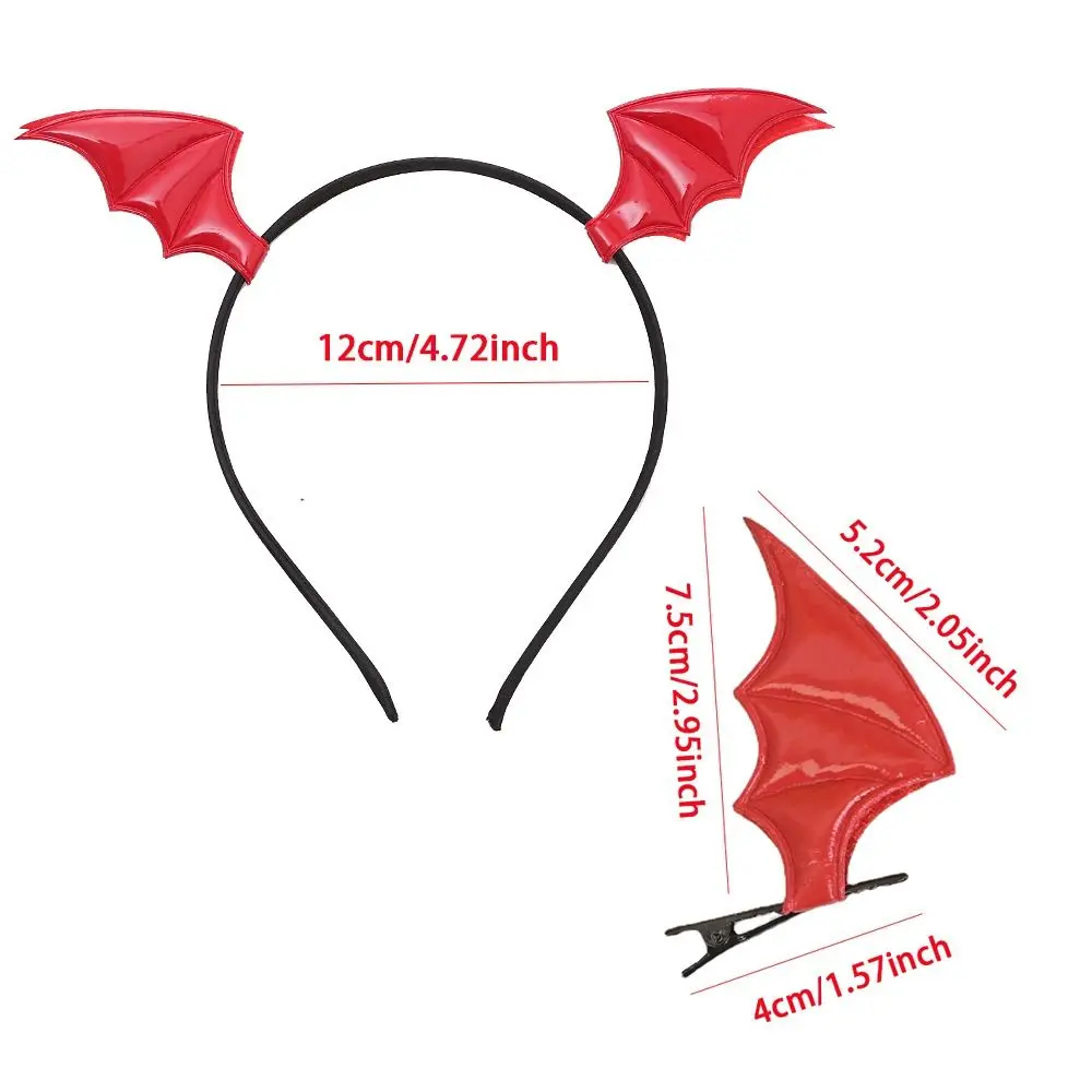 لطيف أجنحة الخفافيش شكل الخفافيش عقال القوطية رئيس ديكور مشبك شعر هوب مجموعة زي الشعر الأطواق عيد الميلاد عيد الهالوين #6