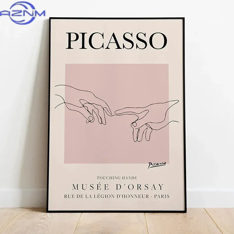 AZNM 1pc Picasso Artwork, Vintage Line Canvas Art Poster, Minimalist Line Drawing, Animal print,Home Wall Decor or Gift Print