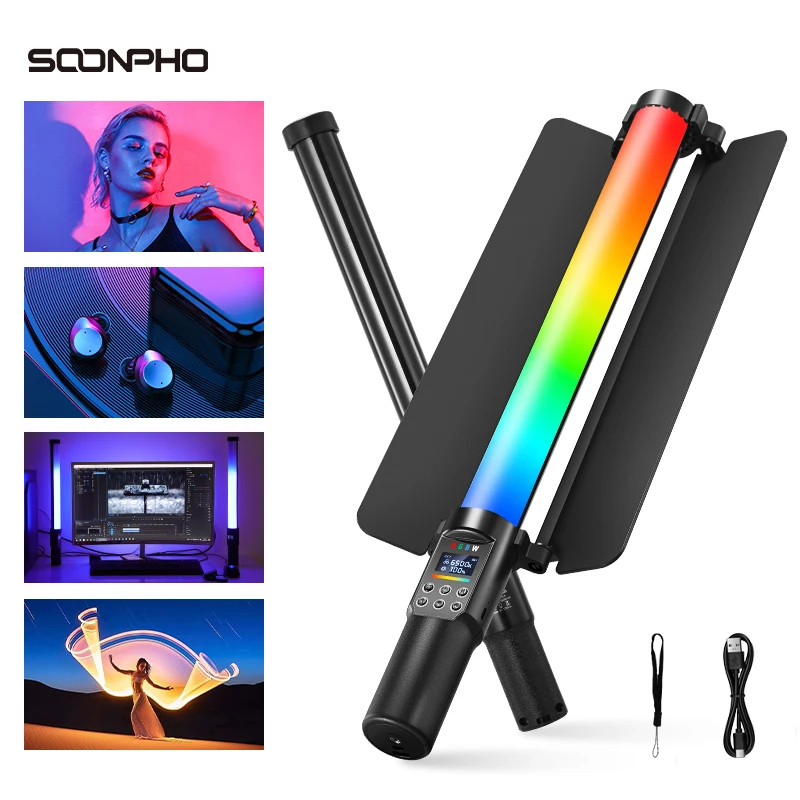 Soonpho CL50 RGB Light 3000k-6500k 13W Portable Led Lights Photography Lighting for  Live Video Creative Shooting Portrait Photo