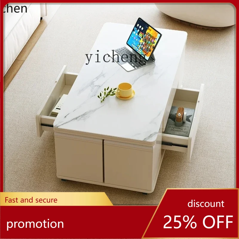 

HXL Adjustable Dual-Use Modern Simple Small Apartment Living Room Tea Table Household Multi-Functional Tea Table