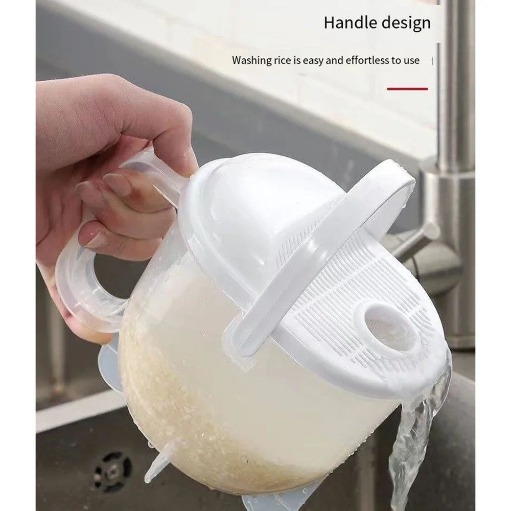 

Rice Washer with Handle, Portable Rice Washer Strainer Bowl for Rice, Beans, Grapes and Small Tomatoes