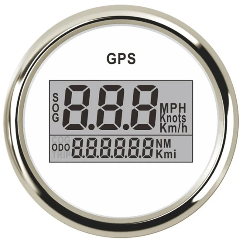 Marine 52mm Digital GPS Speedometers Auto Black Odometers Devices 0-999km Mph Knots 9-32v with Red Backlight And GPS Antenna Sog