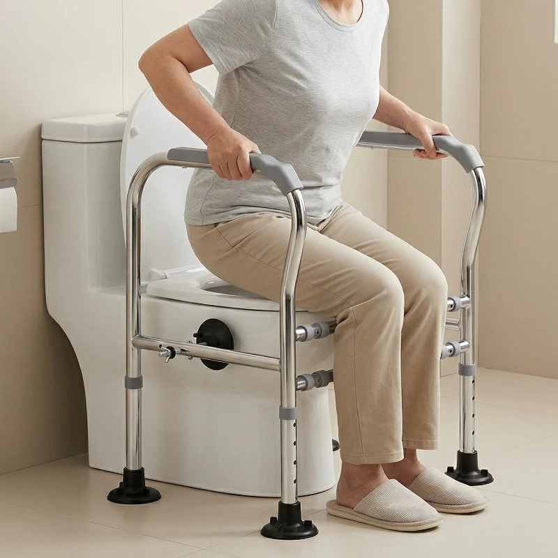 stainless-steel-reinforced-toilet-chair-elderly-commode-stool-toilet-seat-adjustable-height-safety-frame-toilet-safety-rails