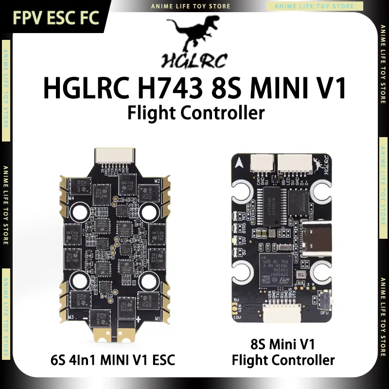 

HGLRC FPV ESC MINI Flight Controller H743 8S MINI V1 60A 4IN1 6S 8bit Dual-BEC Modular With Gyro 20x20mm DIY FPV Drone For Adult