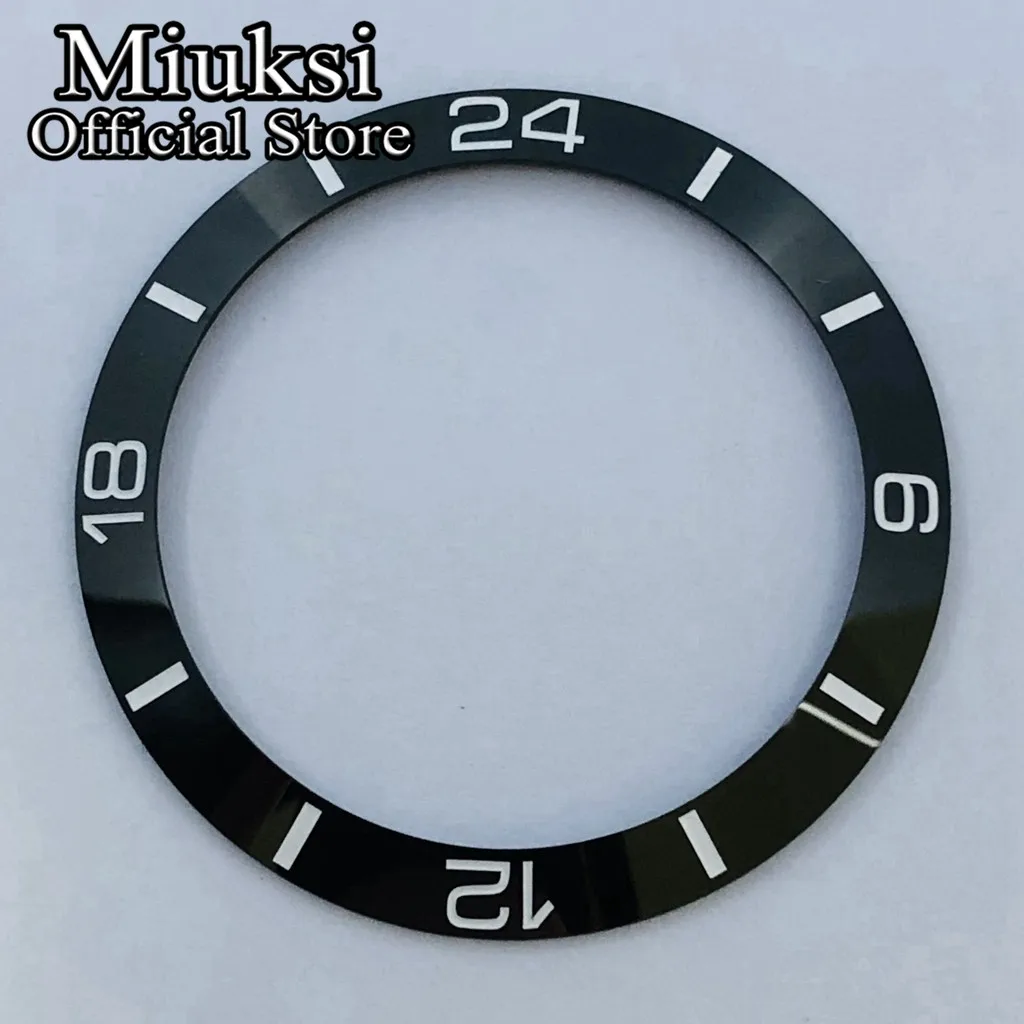 Miuksi high quality 38mm black blue green white brown ceramics bezel insert fit 40mm watch case