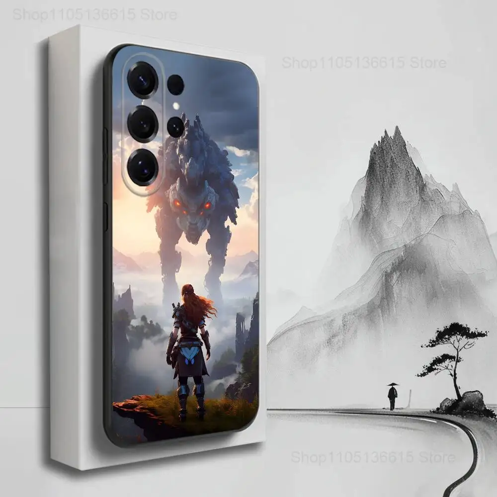 حافظة هاتف H-Horizon Z-Zero D-DAWN لهاتف سامسونج S25، S24، S23، S22، S21، S20، S10، S9، Ultra، Plus، Lite، FE، غطاء أسود من السيليكون الناعم