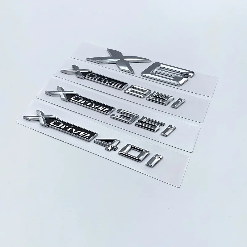 New Letters XDrive28i XDrive30i XDrive35i XDrive40i Trunk Emblem Badge For BMW X6 E71 F16 E72 G06 Stickers Lettering Accessories