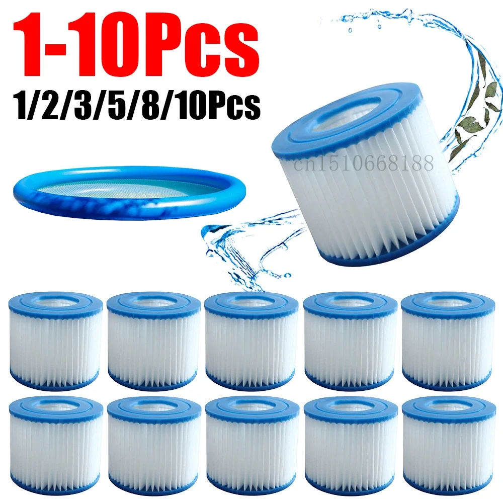 1-10Pcs Type VI Pool Filter Replacement Swimming Pool Filter for Flowclear Size VI Filter Cartridge Lay-Z-Spa for Intex Filter