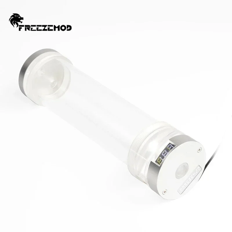 FREEZEMOD Durchmesser 60 mm Wassertank, zylindrisches Reservoir, transparent, mit Temperaturanzeige, 5 V ARGB-Licht für Wasserkühlung