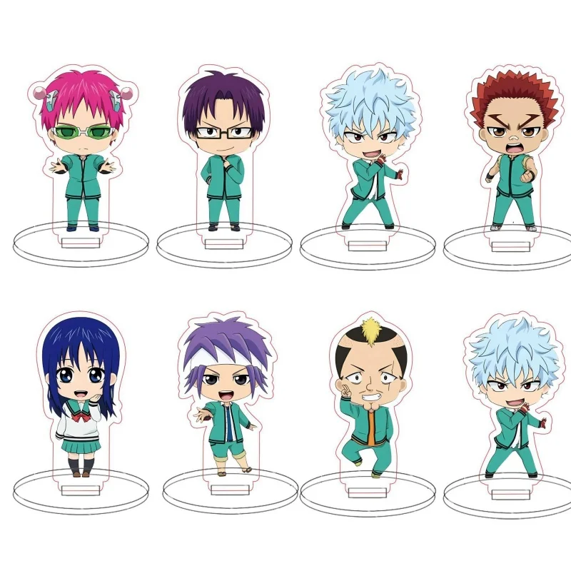 Anime The Disastrous Life of Saiki K Burning Tang Power Hyteng Twinkling Acrylic Cute Mini Stand Brand Display Fans Gifts