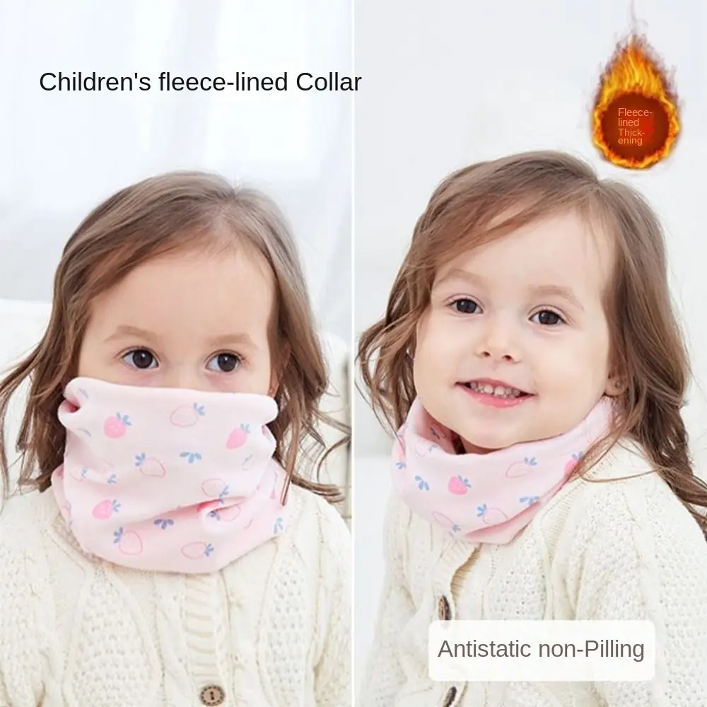 0-16 Years Old Cotton Kids Winter Scarf Thickened Warm Knitted Scarves Fleece-lined Windproof Children Neck Warmer