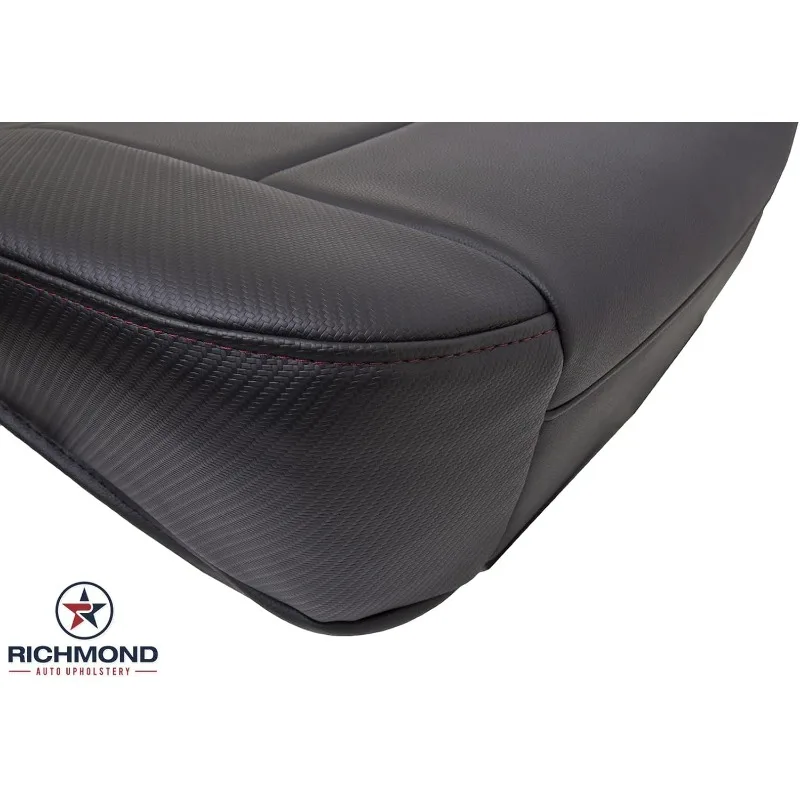 غطاء مقعد بديل من الجلد الطبيعي لسائق تنجيد السيارات من ريتشموند، أسود