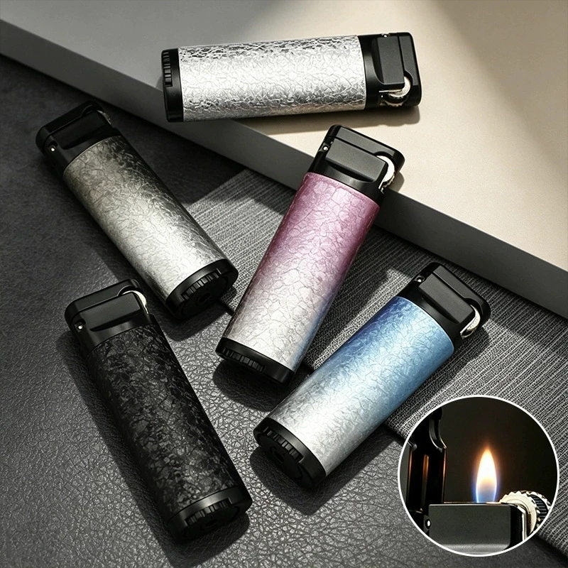 Gradual Wrinkle Grinding Wheel Flying Fire Lighter Metal Inflatable Outdoor Portable Suspended Open Flame Cigarette Lighter