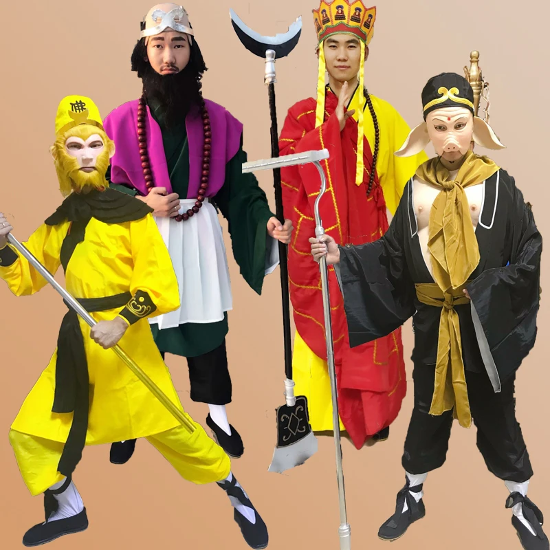 

Chinese Mythology Halloween Party Journey To The West Costume For Adults Sun Wukong Zhu Bajie Pigsy Cosplay (Not include Weapon)