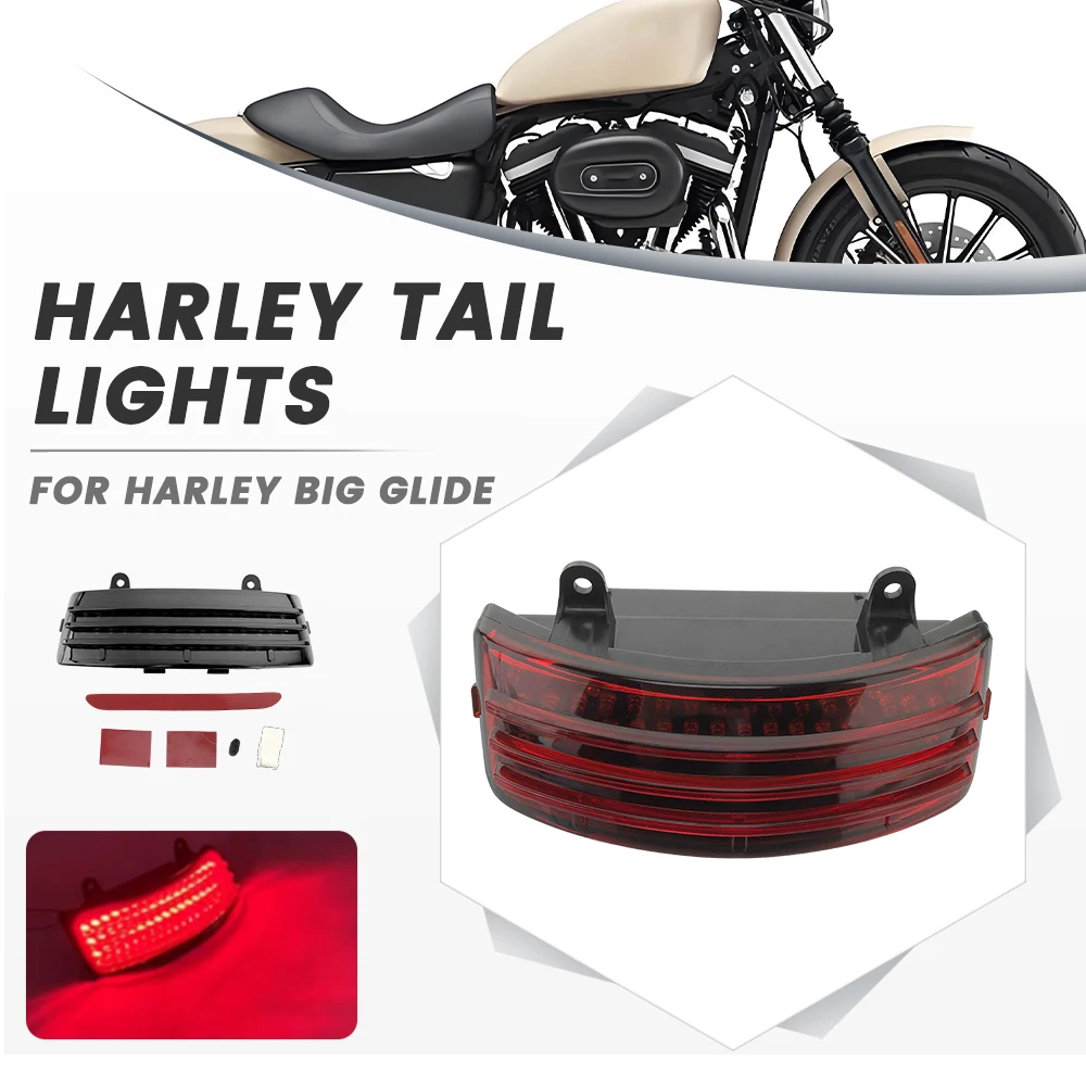 Fit For Harley Touring Street Glide Road King FLHX FLTRX 2014-up Motorcycle Fender Tip Light Tri-Bar LED Rear Taillights Trim