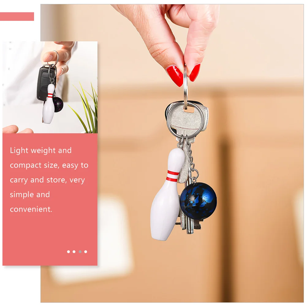 

12pcs Mini Bowling Keychain Sports Theme Keychains Lightweight Durable Premium Material Bag Ornaments Keepsakes Gifts