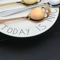 Stainless Steel Skull Shape Spoon Coffee Teaspoon Mixing Dessert Scoop Creative Tableware Western Dinner Sets