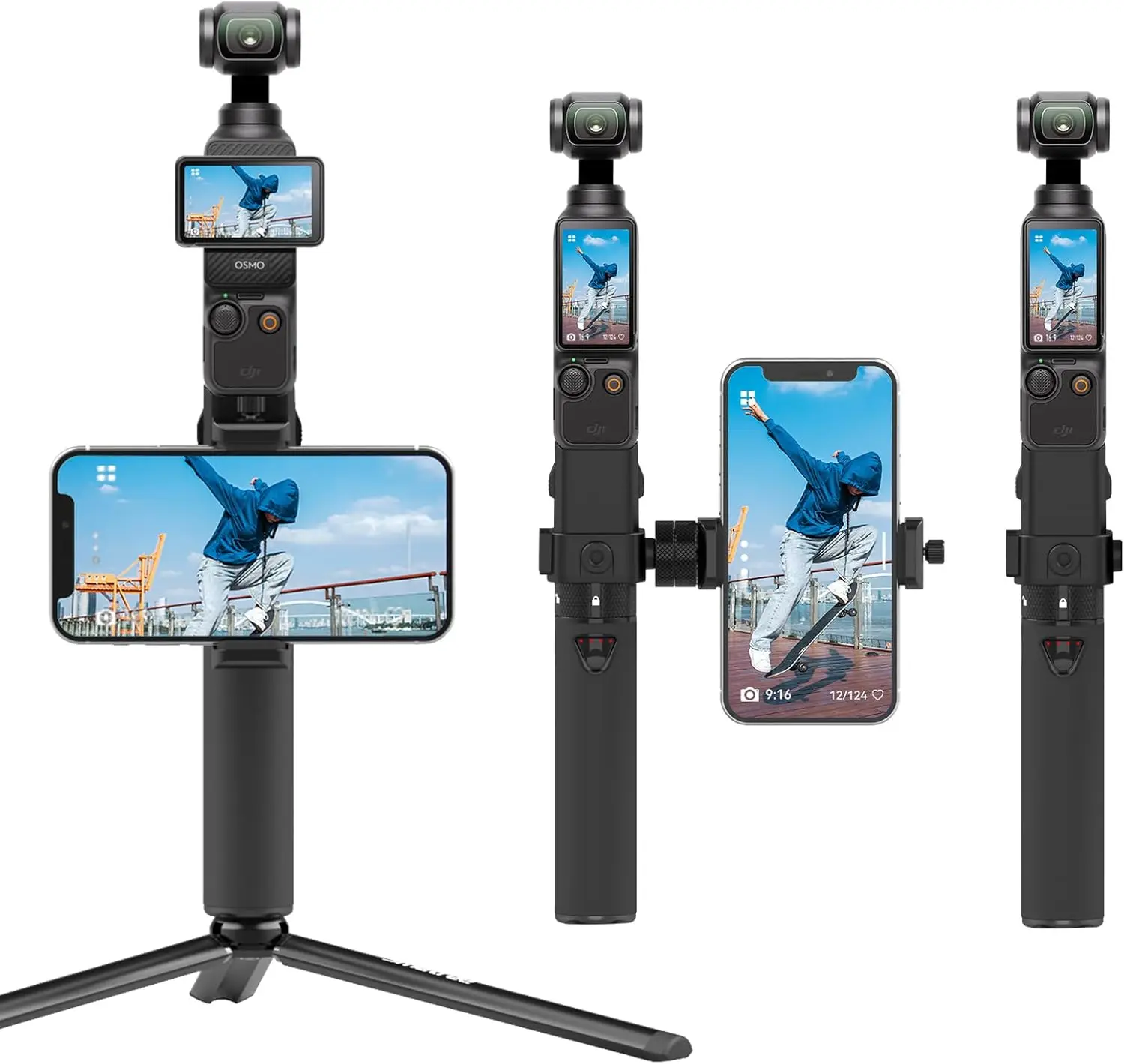 

Portable Power Stick & Holder for DJI Osmo Pocket 3, Compatible with Smartphone, Includes Tripod Mount